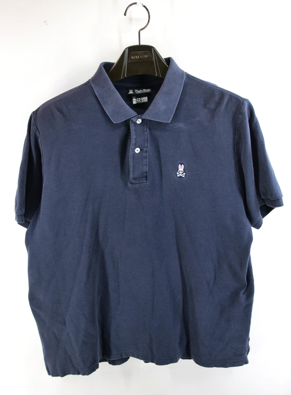 Psycho Bunny Men's Short Sleeve Navy Blue Polo Shirt Size 6
